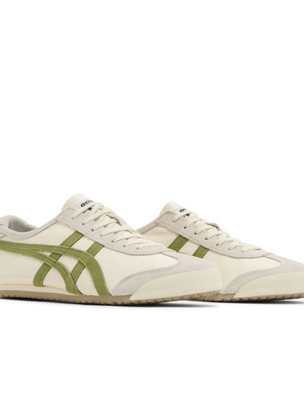 Onitsuka Tiger by Asics Men’s Cream with Olive Stripe Mexico 66 Sneakers